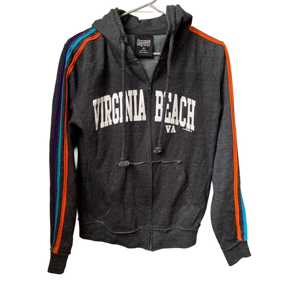 RAGWEAR Women’s Virginia Beach Dark Gray Full Zipper Front Hoodie Sweatshirt